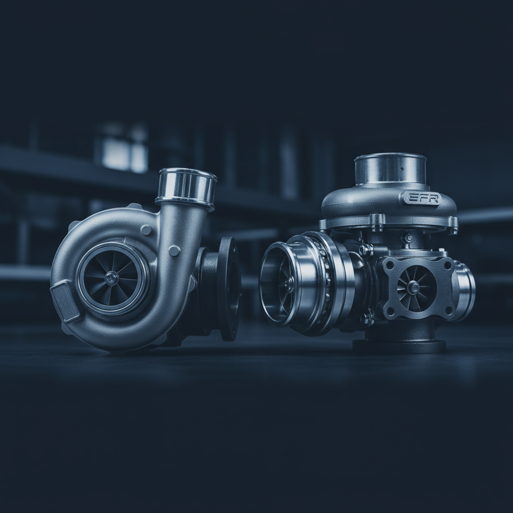 Garrett och BorgWarner turboaggregat sida vid sida