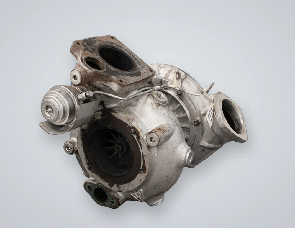 Slitet turboaggregat före renovering