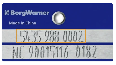 BorgWarner typskylt