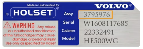 Holset typskylt