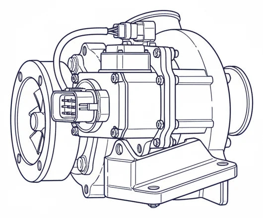 BV43-turbo med elektronisk aktuator